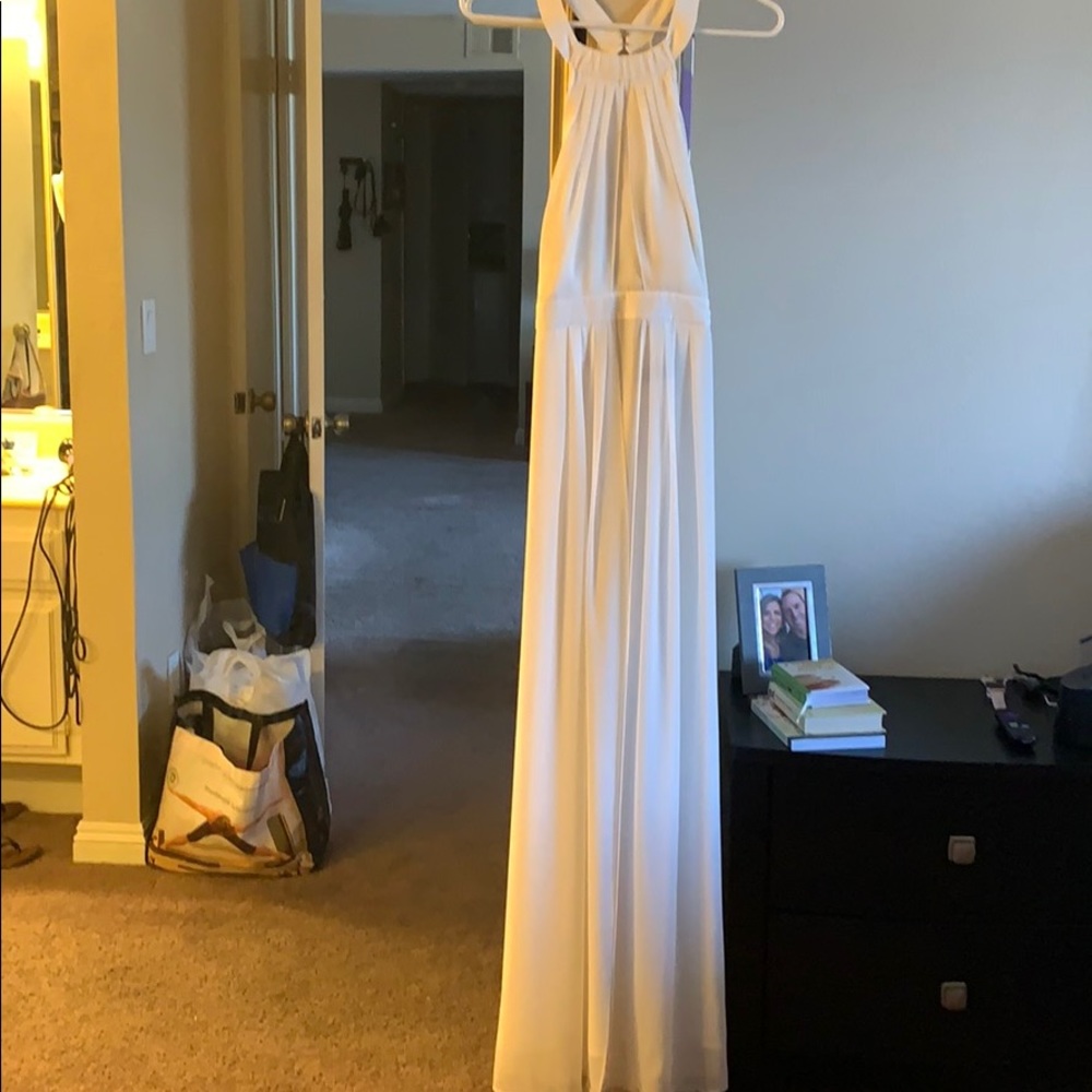 White beachy wedding dress